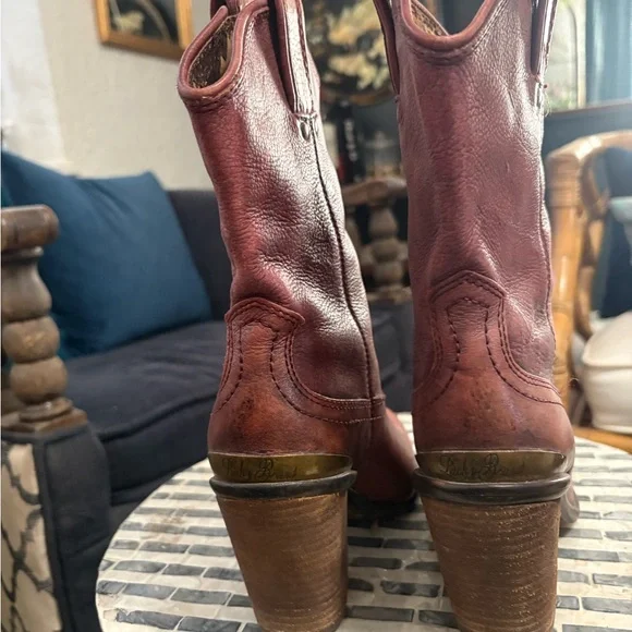 Vintage Lucky brand oxblood leather cowboy boots size 7.5‎ - Picture 7 of 15